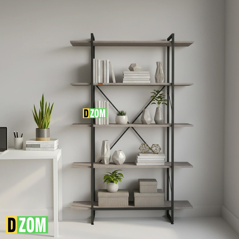 کتابخانه پنج طبقه دیزم مدل مونتاژی LIB_100×180_GR