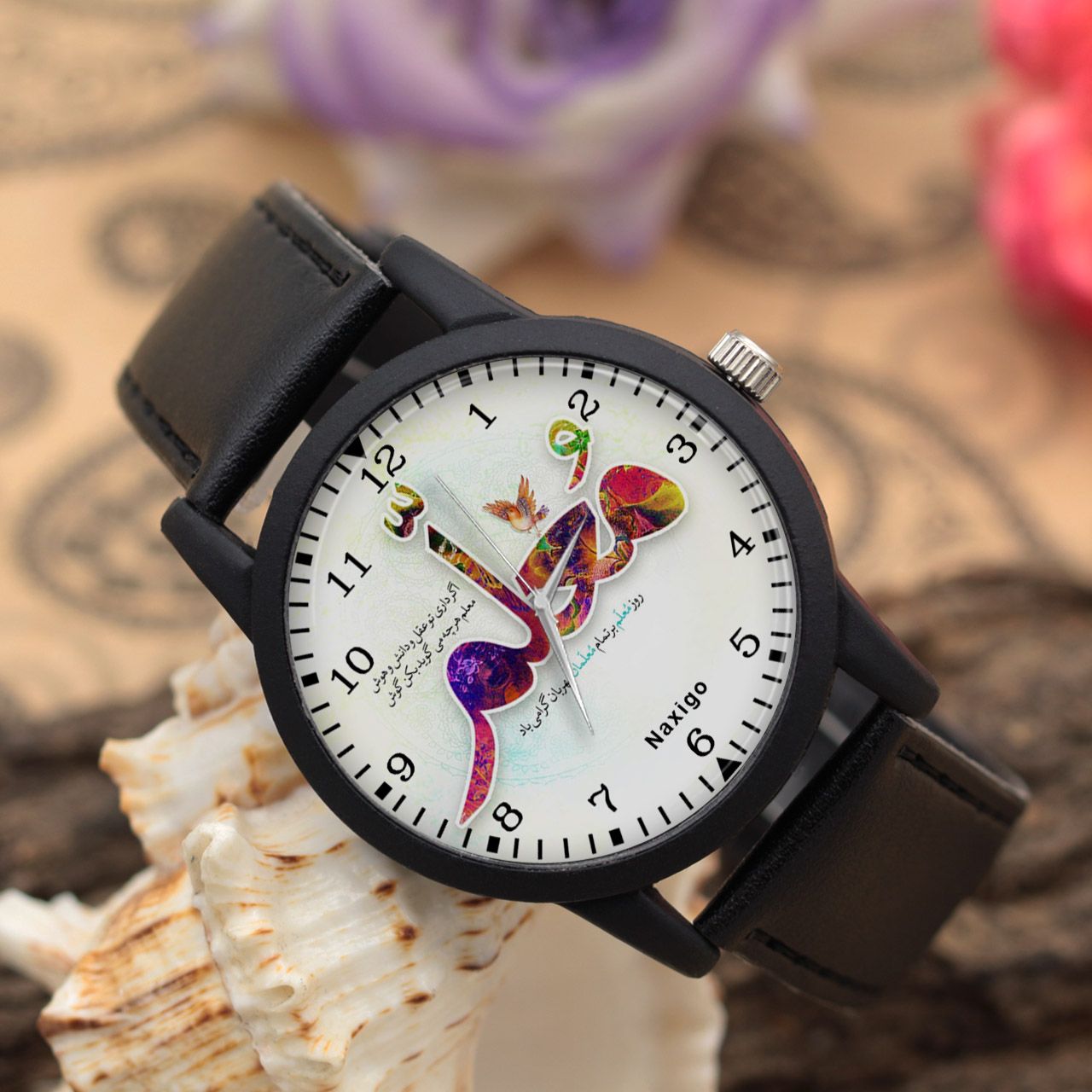 ساعت مچی عقربه ای ناکسیگو مدل روز معلم کد LF12355 -  - 2