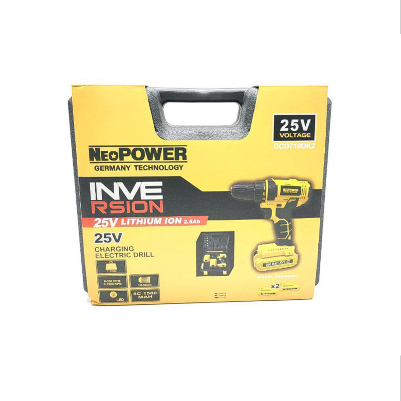 مجموعه 26 عددی پیچ گوشتی شارژی نئوپاور مدل DCD