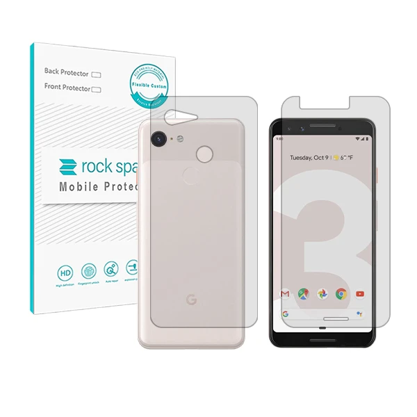 محافظ صفحه نمایش شفاف راک اسپیس مدل HyGEL مناسب برای گوشی موبایل گوگل Pixel 3 به همراه محافظ پشت گوشی