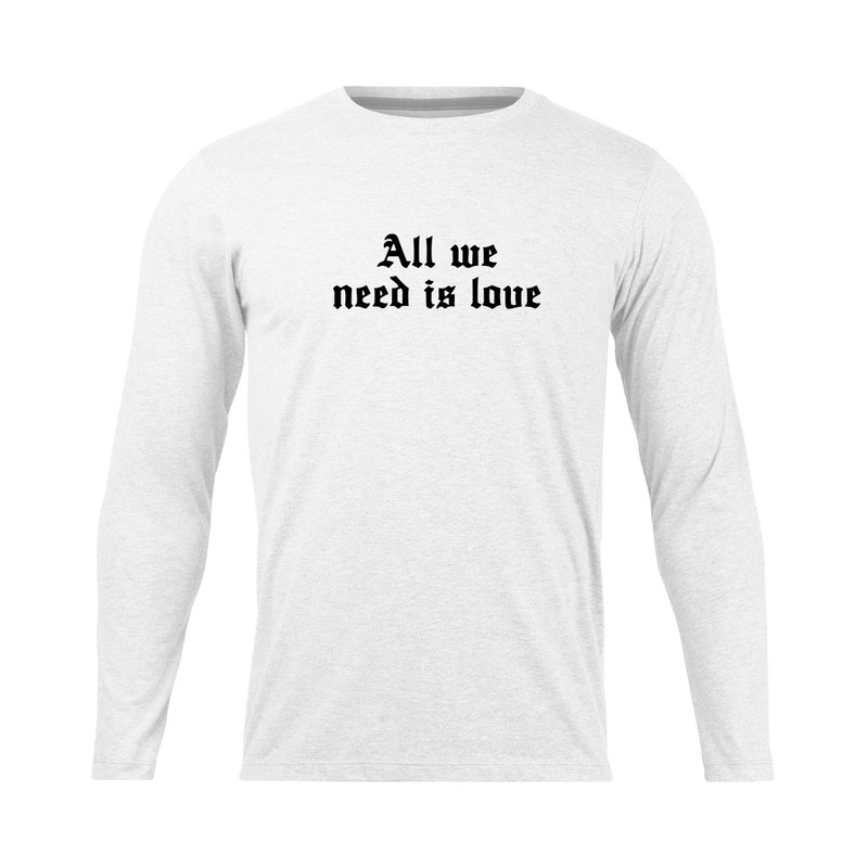 تی شرت آستین بلند مردانه مدل all we need is love _NC1_0332 رنگ سفید