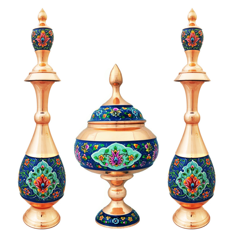  ست تنگ و شکلات خوری میناکاری طرح پرداز  کد st25 مجموعه 3 عددی