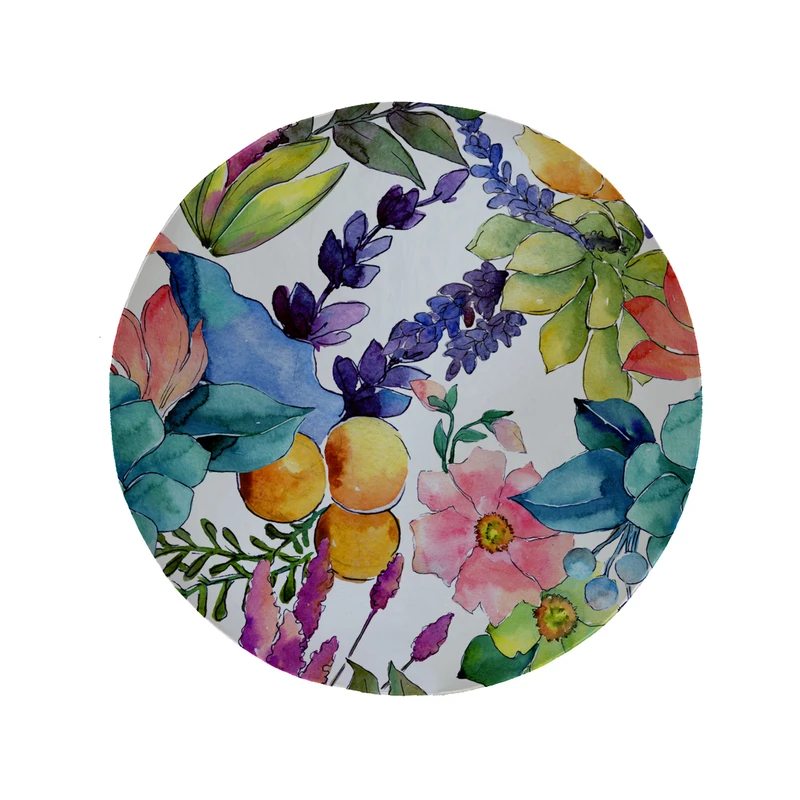 پادری مدل دایره طرح آبرنگی کد 5567 سایز 90 × 90 سانتی متر 