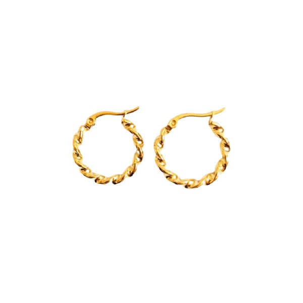 گوشواره زنانه مدل حلقه ای تابدار 166