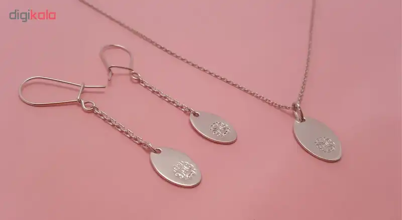 نیم ست نقره زنانه بلو استون کد 3981007