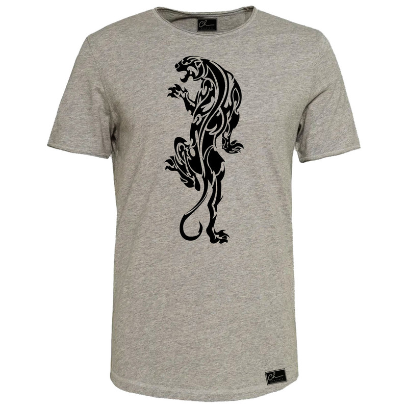 تیشرت آستین کوتاه مردانه مدل ببر کد M216 رنگ طوسی