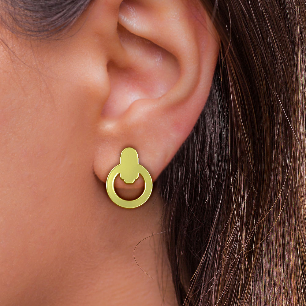 گوشواره طلا 18 عیار زنانه مدوپد مدل دایره کد GA1-10375