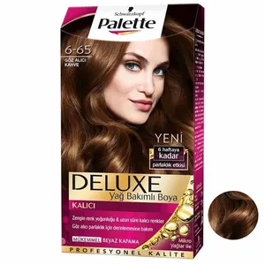 کیت رنگ مو پلت سری DELUXE شماره 65-6 حجم 50 میلی لیتر رنگ قهوه ای درخشان