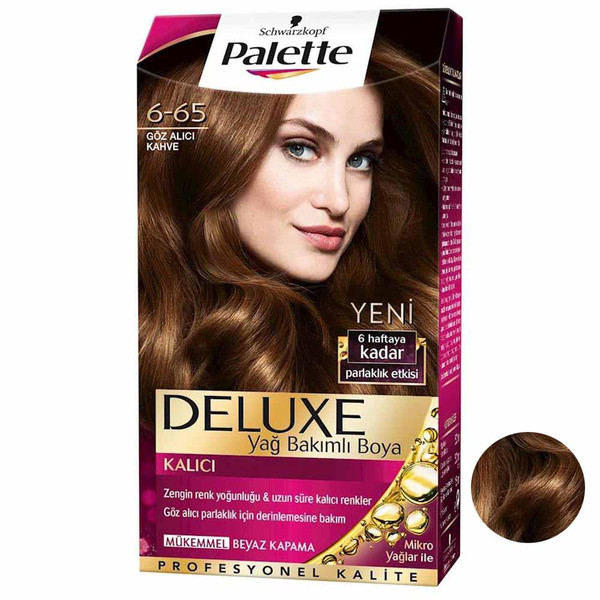 کیت رنگ مو پلت سری DELUXE شماره 65-6 حجم 50 میلی لیتر رنگ قهوه ای درخشان