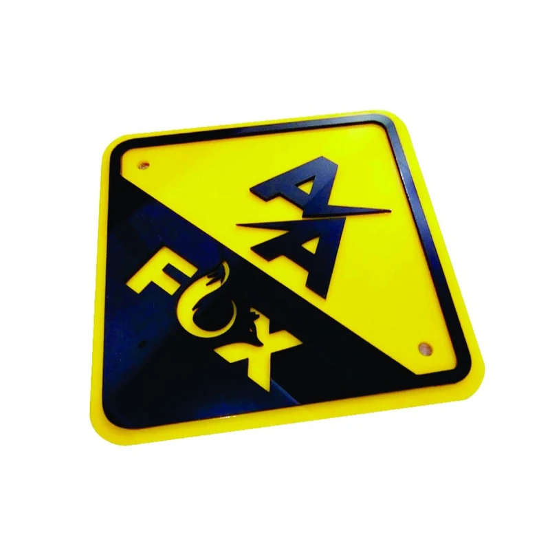 آرم تزئینی طرح لوزی پلکسی برجسته مدل AA-FOX-Y