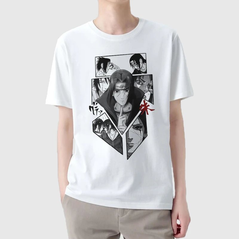 تی شرت آستین کوتاه مردانه مدل ناراتو شخصیت ایتاچی انیمه ای anm573