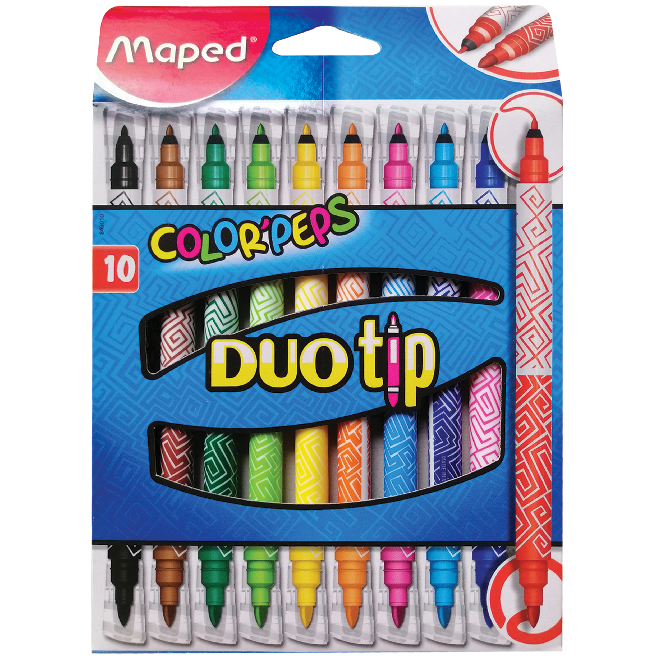 ماژیک رنگ آمیزی 10 رنگ مپد مدل Color Peps کد DUO tip