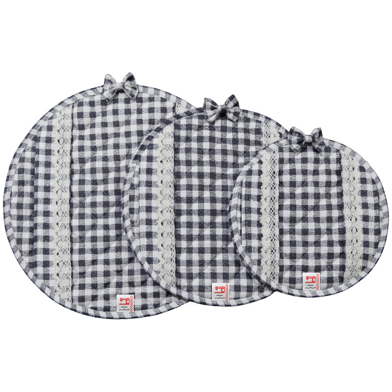 ست دم‌کنی 3 پارچه منسوجات خسروشاهی برتر مدل بندی طرح پیچازی کد DAM42