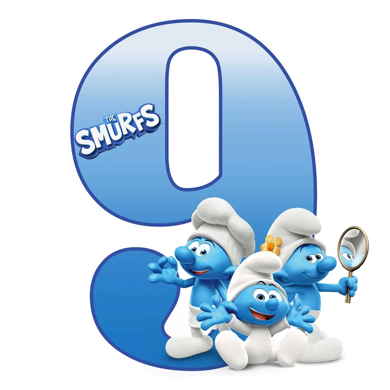 استند رومیزی مدل عدد 9 طرح اسمورف ها کد 1702