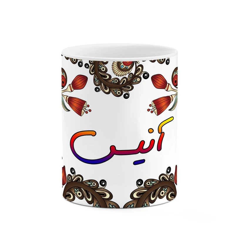 ماگ کاکتی مدل اسم آنیس طرح سنتی گل و بته کد mgh43908