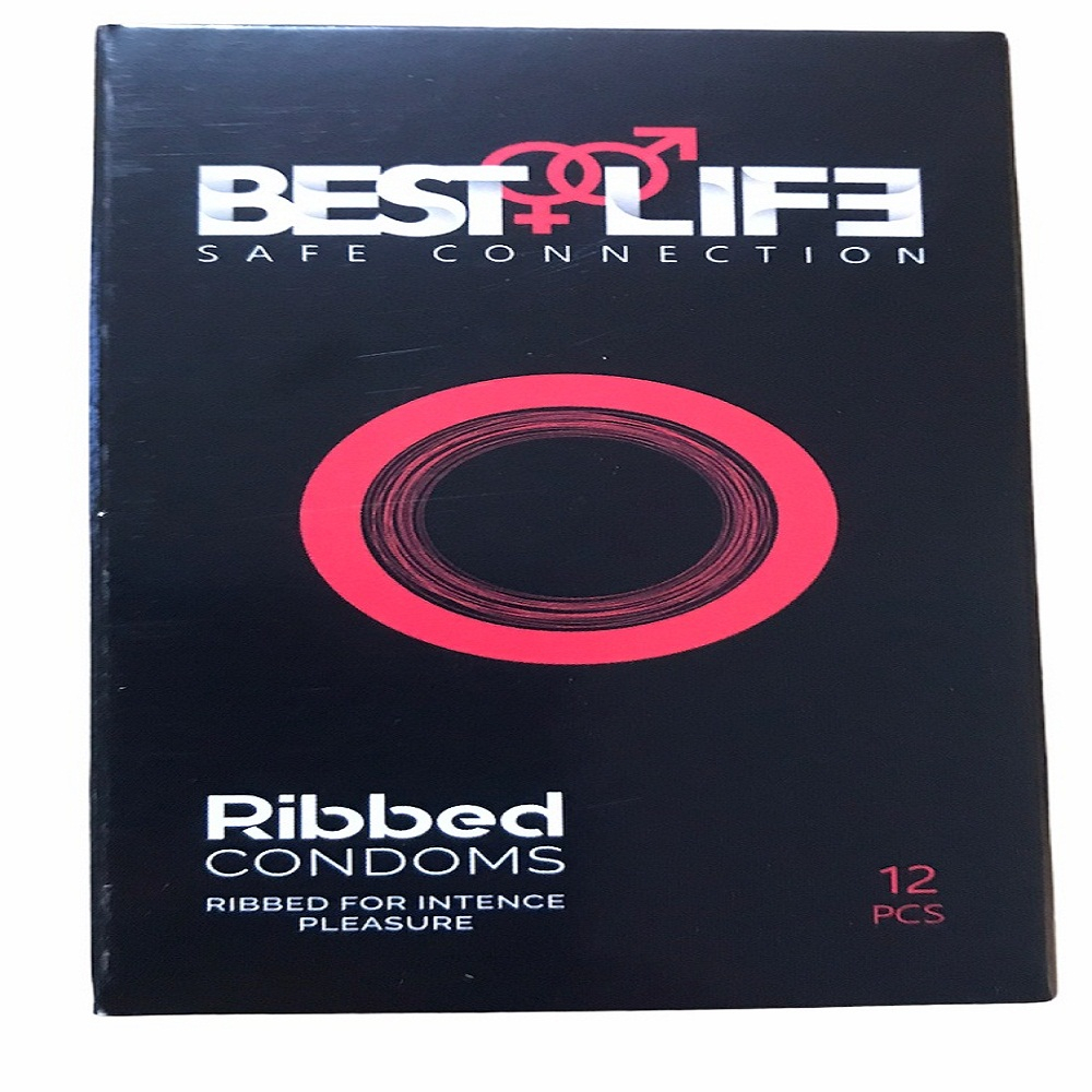 کاندوم بست لایف مدل Ribbed بسته 12 عددی