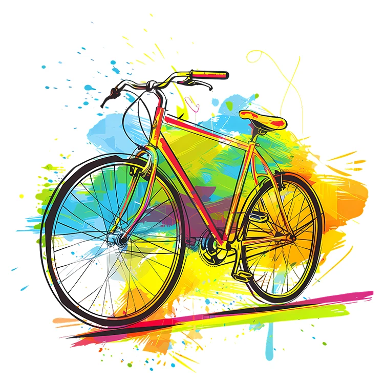 استیکر پارچه و لباس پاد آفرین مدل کارتونی دوچرخه کد S3812