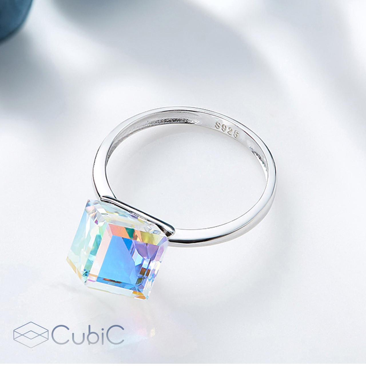 انگشتر نقره زنانه کوبیک مدل QR-4841