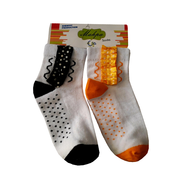 جوراب دخترانه مهپا مدل پلیسه مجموعه 2 عددی