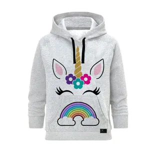 هودی زنانه مدل اسب تک شاخ کد B190 رنگ طوسی