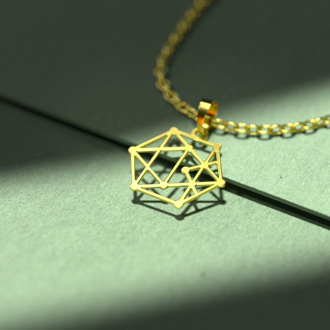 گردنبند طلا 18 عیار زنانه مدوپد مدل هندسی کد D3-1-1074