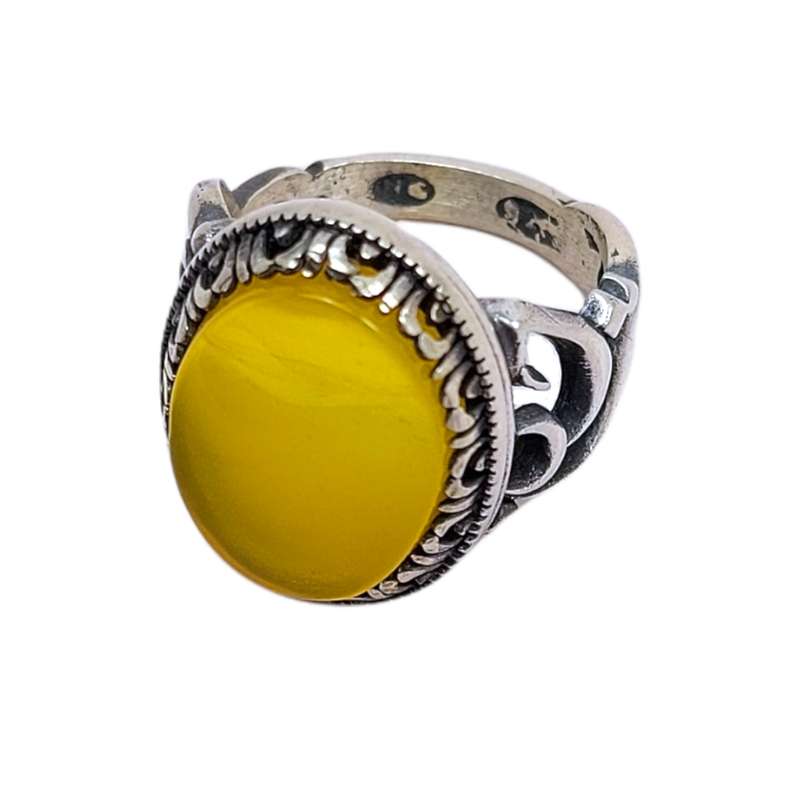 انگشتر نقره مردانه مدل عقیق شرف شمس