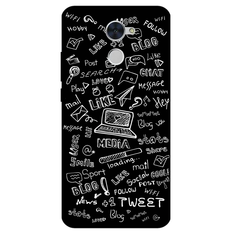 کاور مگافون طرح رسانه های اجتماعی مدل 1898 مناسب برای گوشی موبایل هوآوی Y7 Prime 2017 / Y7 2017