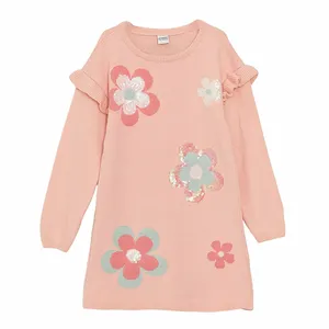 پلیور یقه گرد دخترانه ال سی وایکیکی مدل W38104Z4