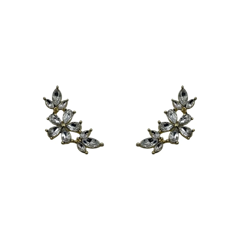 گوشواره میخی زنانه سی اند ای مدل گل گوش کریستالی