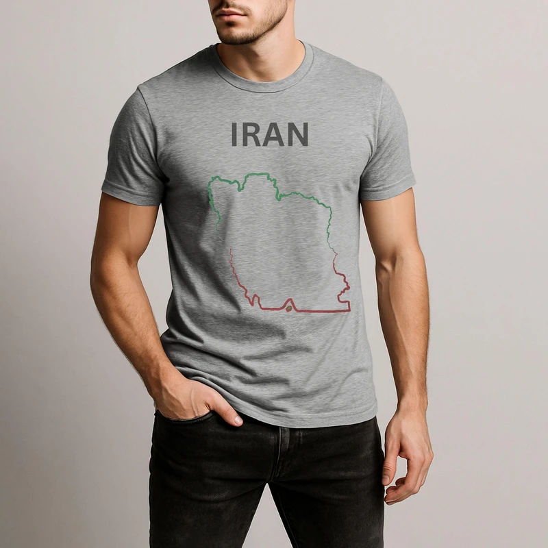 تی‌شرت آستین کوتاه مردانه مدل ایران کد V326