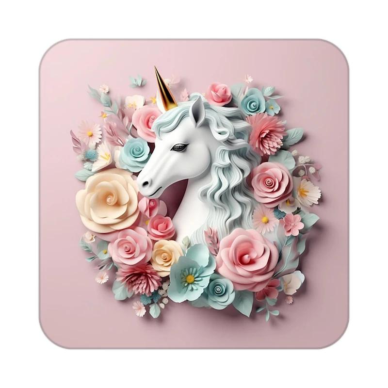 زیر لیوانی کاکتی طرح اسب تک شاخ و یونیکورن مدل mp32249