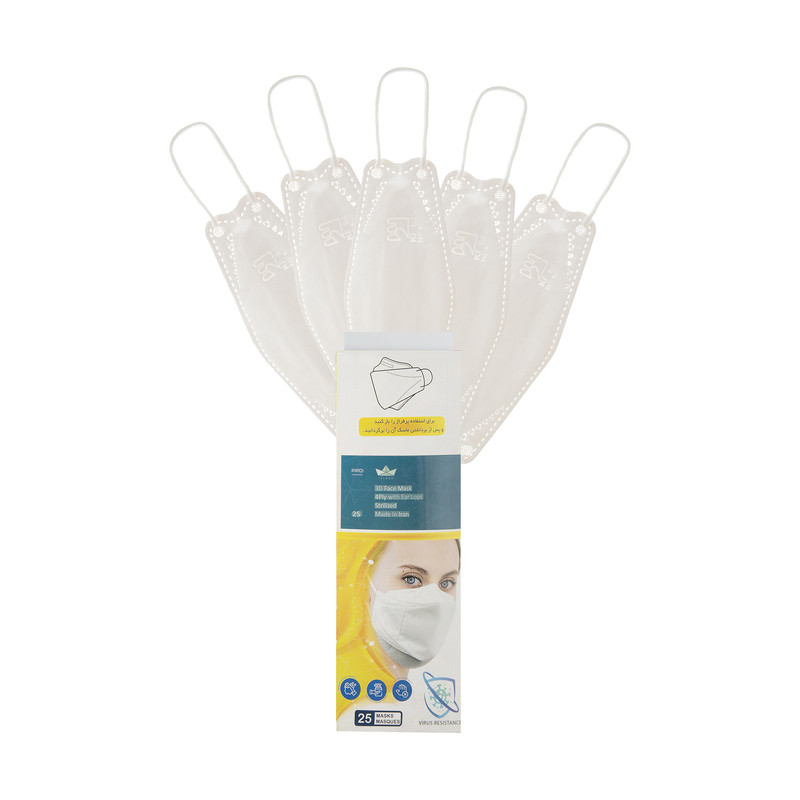 ماسک تنفسی سه بعدی مدل 112 بسته 25 عددی