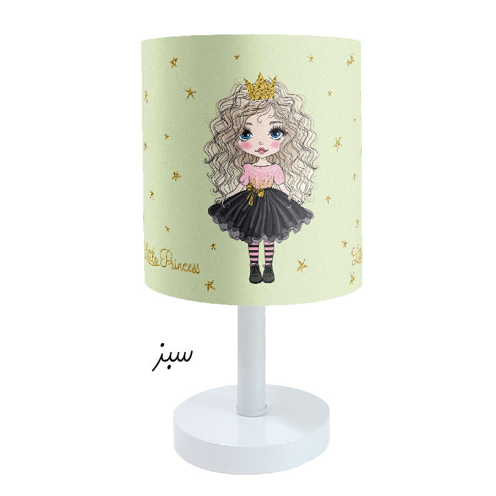 آباژور رومیزی کودک طرح دختر موفرفری مدل LBR-BS-003