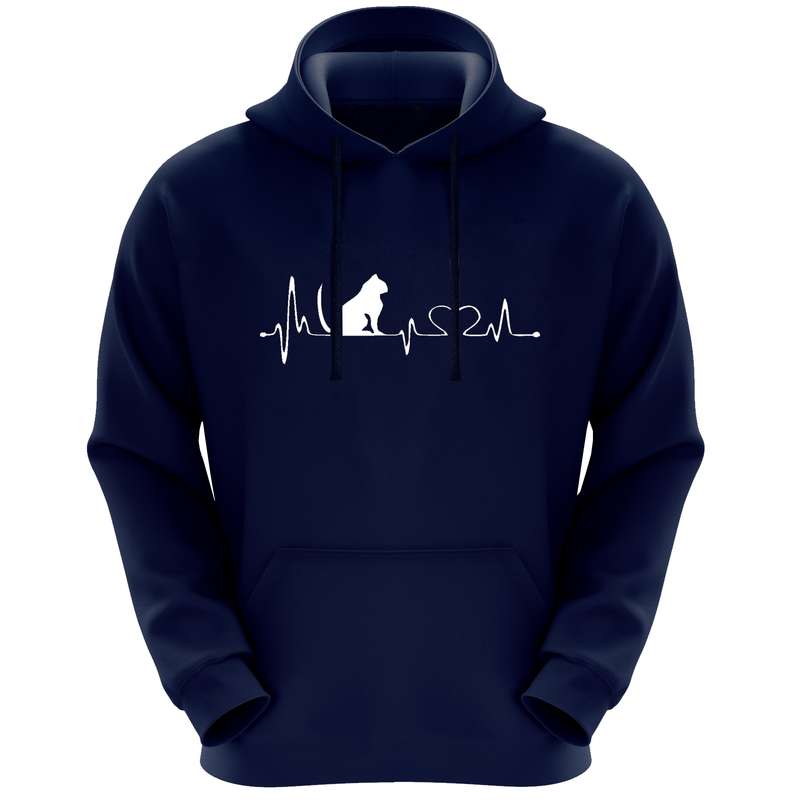 هودی زنانه مدل گربه خطی F276 رنگ سرمه ای