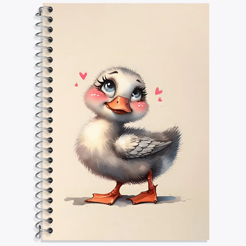 دفتر زبان 50 برگ خندالو مدل دو خط طرح اردک بامزه کد N5499