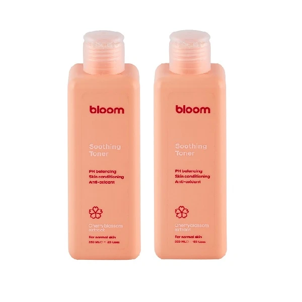 تونر صورت بلوم مدل عصاره شکوفه های گیلاس مناسب برای پوست معمولی حجم 250 میلی لیتر بسته 2 عددی