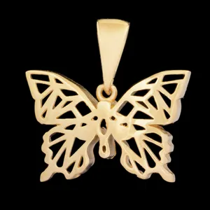 آویز گردنبند طلا 18 عیار زنانه طلای مستجابی مدل پروانه کد LV4