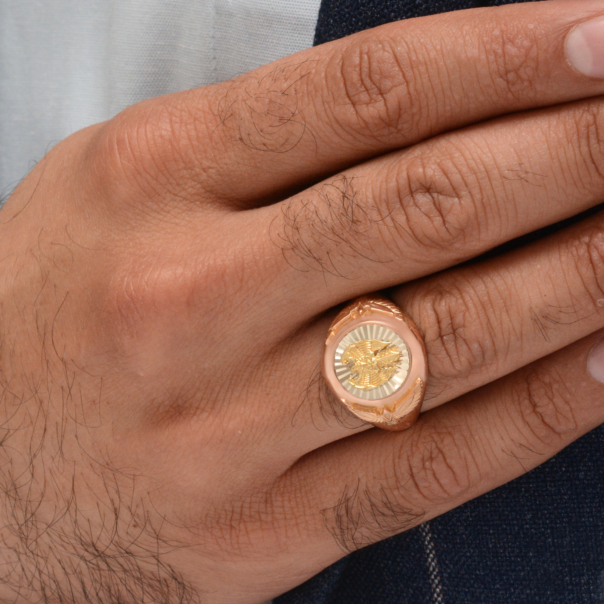 انگشتر طلا 18 عیار مردانه طلای مستجابی مدل عقاب کد 64