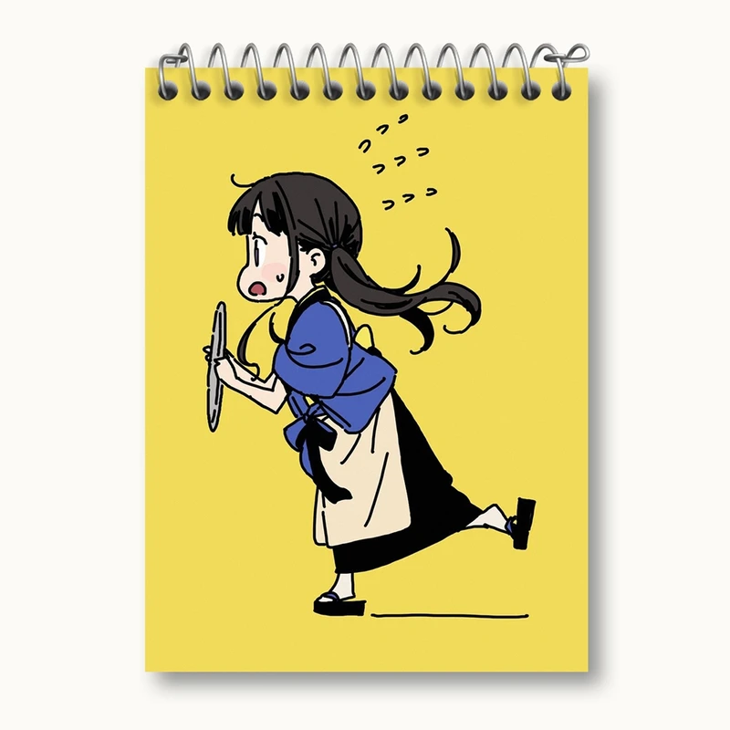 دفتر یادداشت 50 برگ خندالو مدل تاکینا انیمه لیکوریس ریکویل Lycoris Recoil کد 22993