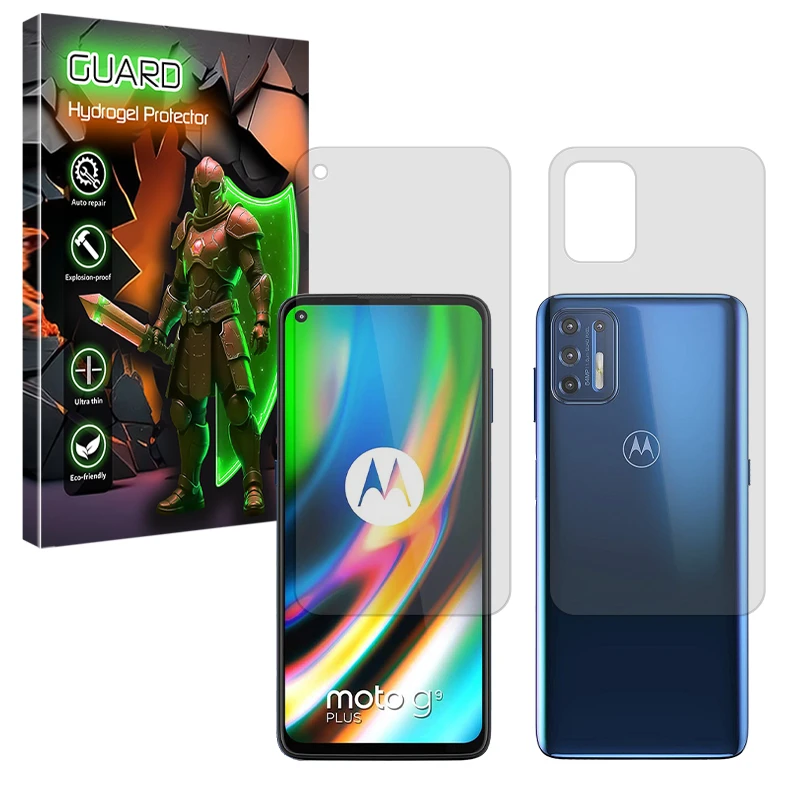 محافظ صفحه نمایش شفاف گارد مدل Tough مناسب برای گوشی موبایل موتورولا Moto G9 Plus به همراه محافظ پشت گوشی