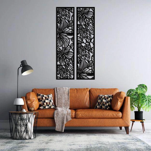 استیکر دیواری طرح گل کد 08 مجموعه 2 عددی