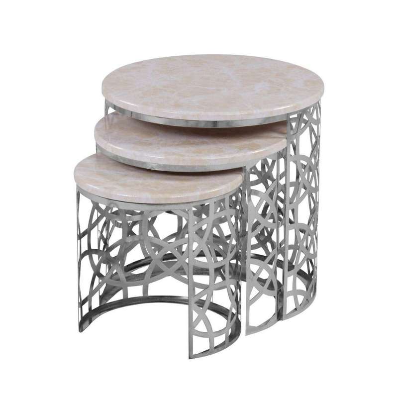 میز عسلی گالری چوب آشنایی مدل Sil-012 مجموعه 3 عددی