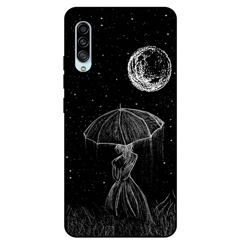 کاور مگافون طرح دختر و ماه مدل 1369 مناسب برای گوشی موبایل سامسونگ Galaxy A90 5G         