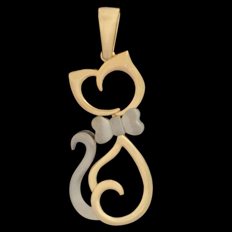 آویز گردنبند طلا 18 عیار زنانه طلای مستجابی مدل گربه کد 6769