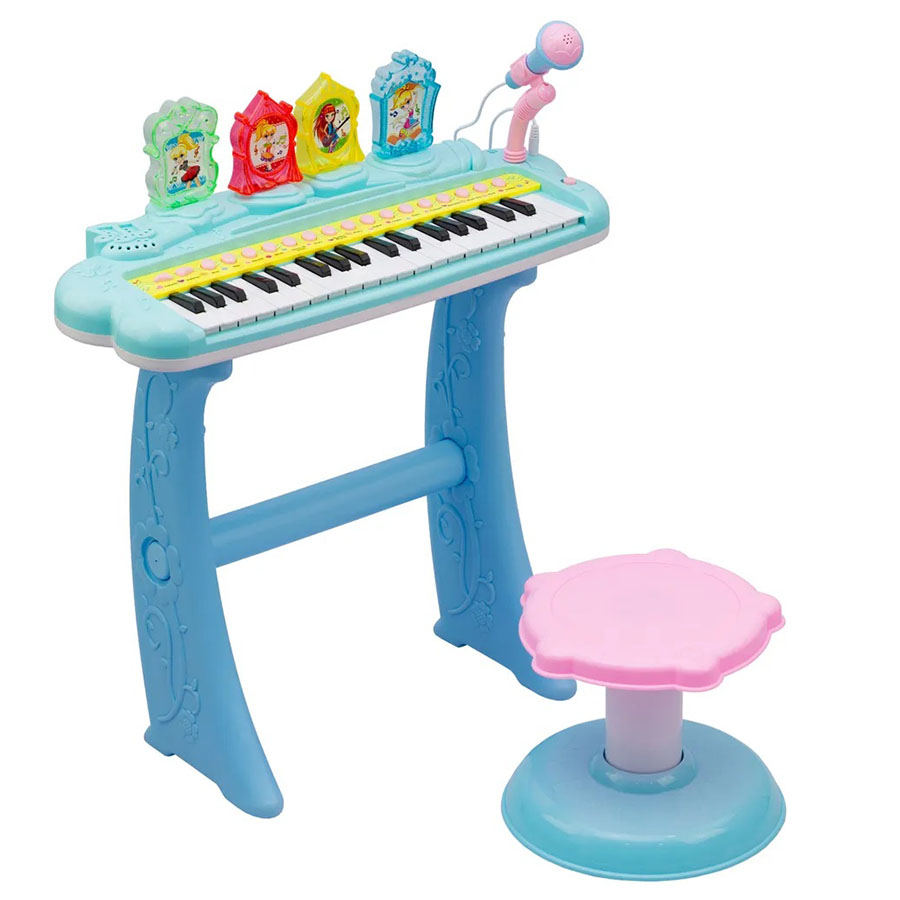 اسباب بازی مدل پیانو پایه دار و میکروفون طرح صندلی دار کد DJ207