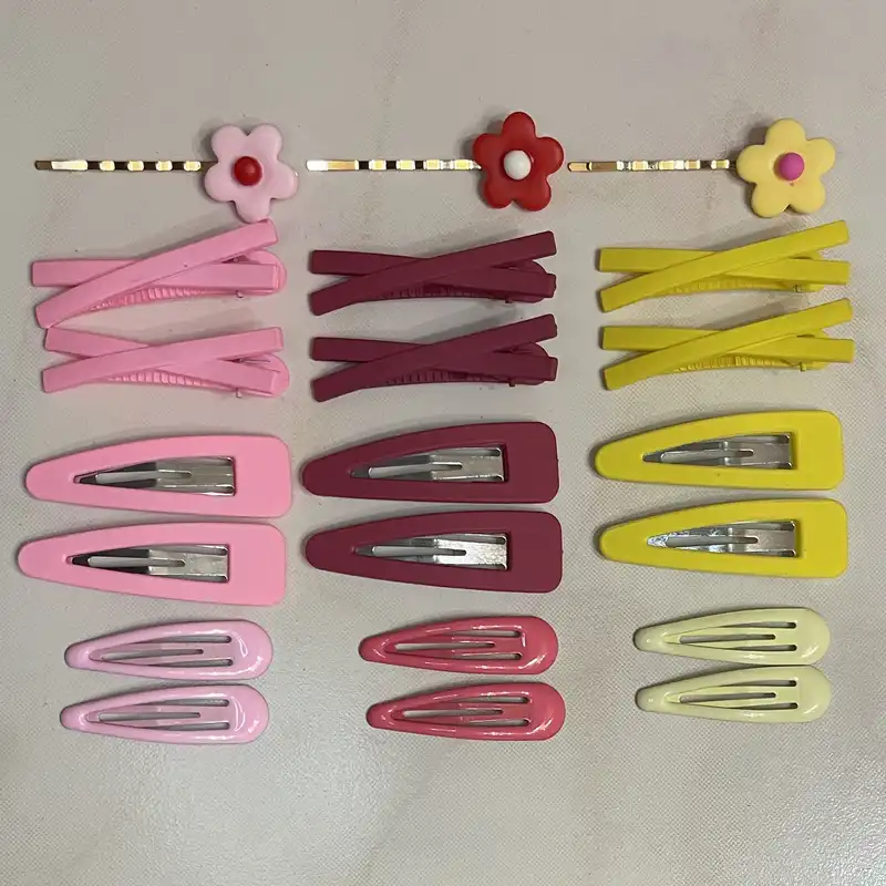 گیره مو زنانه مدل تق تقی وارداتی مجموعه 7 عددی