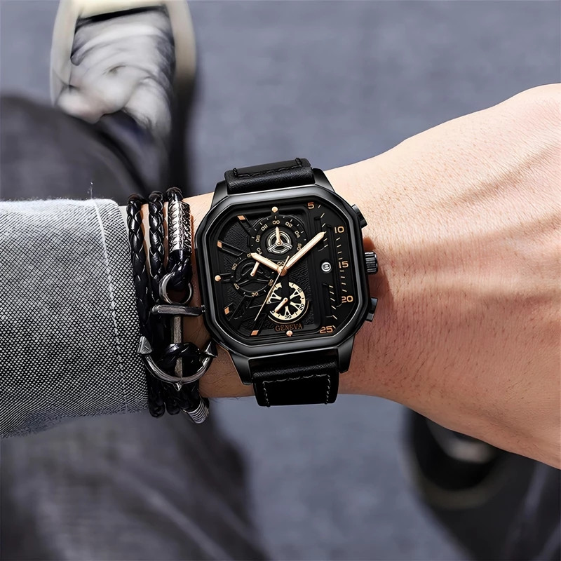 ساعت مچی عقربه‌ای مردانه جنوا مدل چرمی Mm