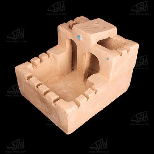 ‎آتش دان‎ ‎سفالی‎ ‎‎‎‎‏ ‎آرانیک ساده‏ طرح ‏خانه قدیمی‏ ‏‏رنگ ‏قهوه ای‏ مدل 1000700002