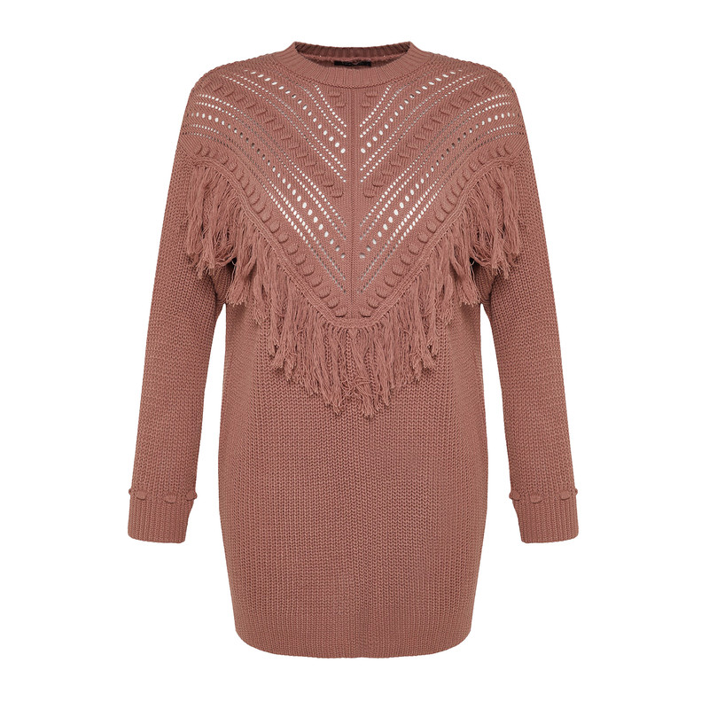 پلیور یقه گرد زنانه مدل 678315924 طرح ترندیول