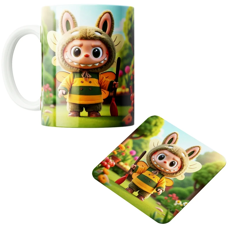 ماگ پاد آفرین مدل  لبوبو کد z140 به همراه زیر لیوانی